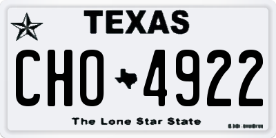 TX license plate CHO4922