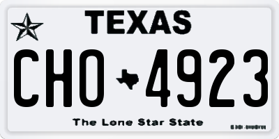 TX license plate CHO4923