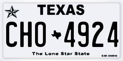TX license plate CHO4924