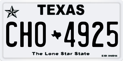 TX license plate CHO4925