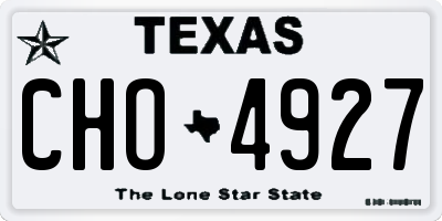 TX license plate CHO4927