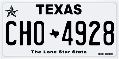 TX license plate CHO4928