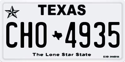 TX license plate CHO4935