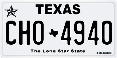 TX license plate CHO4940