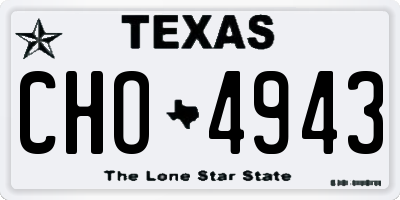 TX license plate CHO4943