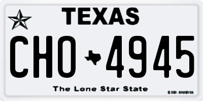 TX license plate CHO4945
