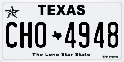 TX license plate CHO4948