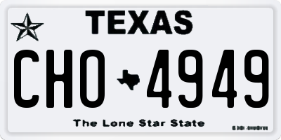 TX license plate CHO4949