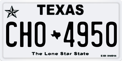 TX license plate CHO4950