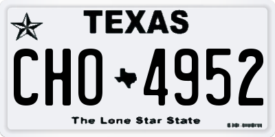 TX license plate CHO4952