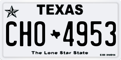 TX license plate CHO4953