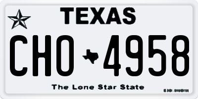 TX license plate CHO4958