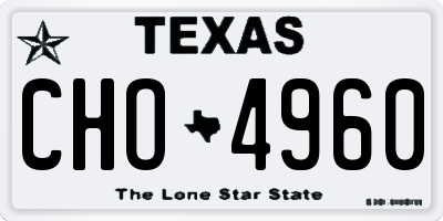 TX license plate CHO4960