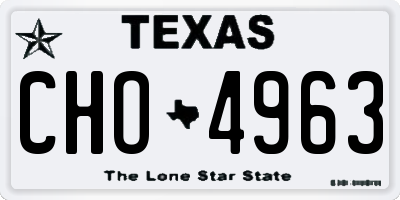 TX license plate CHO4963
