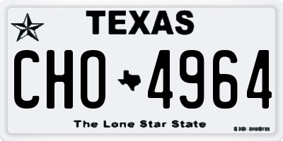 TX license plate CHO4964