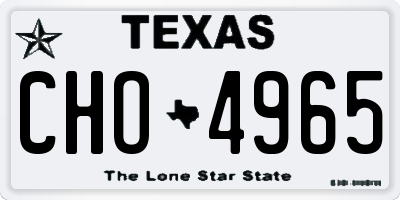 TX license plate CHO4965