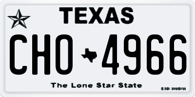 TX license plate CHO4966