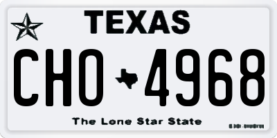 TX license plate CHO4968