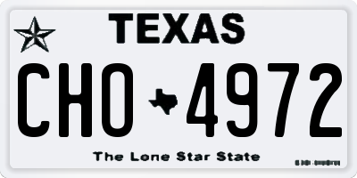 TX license plate CHO4972