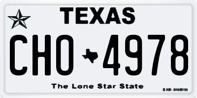 TX license plate CHO4978