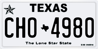 TX license plate CHO4980