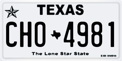 TX license plate CHO4981