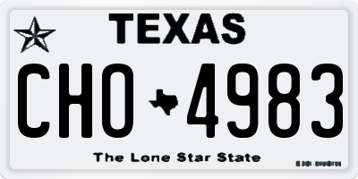 TX license plate CHO4983