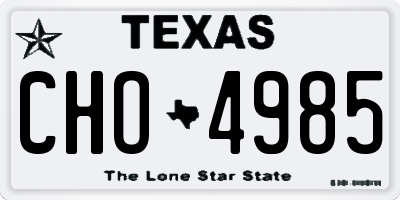 TX license plate CHO4985