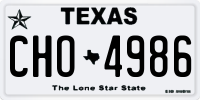 TX license plate CHO4986