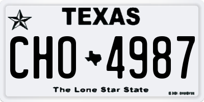TX license plate CHO4987