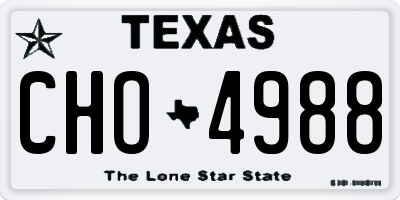 TX license plate CHO4988