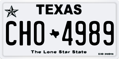 TX license plate CHO4989