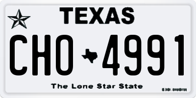 TX license plate CHO4991