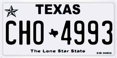 TX license plate CHO4993