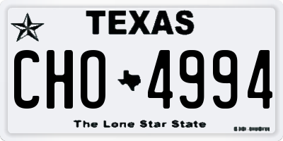 TX license plate CHO4994