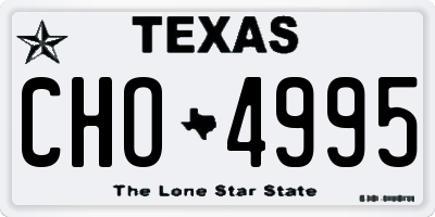TX license plate CHO4995