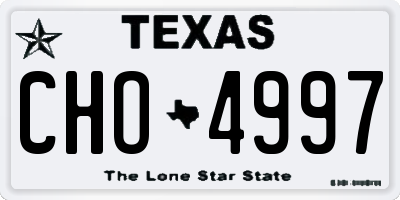 TX license plate CHO4997