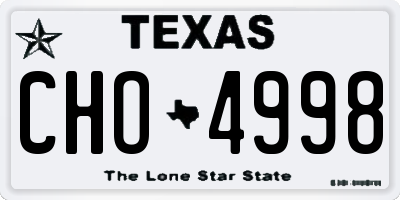 TX license plate CHO4998