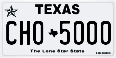 TX license plate CHO5000
