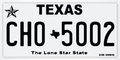 TX license plate CHO5002