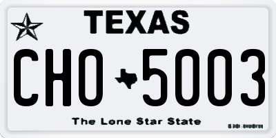 TX license plate CHO5003