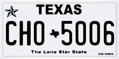 TX license plate CHO5006