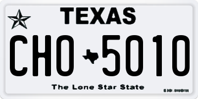 TX license plate CHO5010