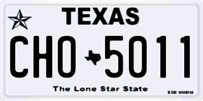 TX license plate CHO5011