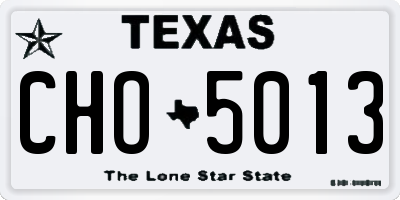 TX license plate CHO5013
