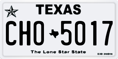 TX license plate CHO5017