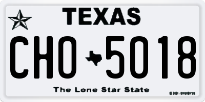 TX license plate CHO5018