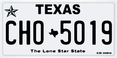TX license plate CHO5019