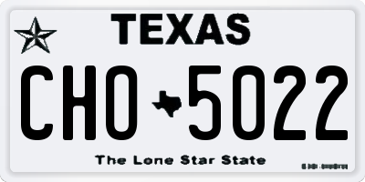 TX license plate CHO5022