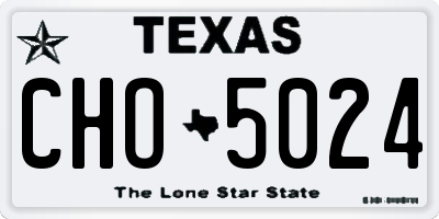 TX license plate CHO5024